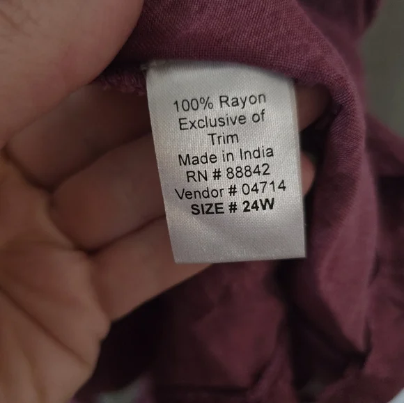 Denim24/7 Blouse Short Sleeve Button Down Embroidered Pink Sz 24W Boho Fairy - Picture 6 of 6